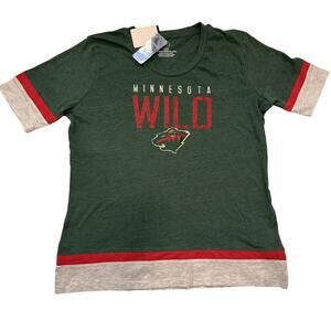 NWT! Minnesota Wild Hockey Women's Shirt Green, NHL League, Large